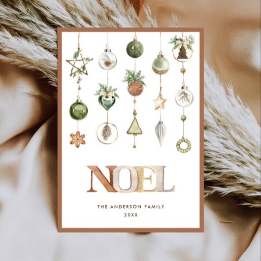 ニュートラルミニマリストBoho Christmas Composition Holi シーズンカード