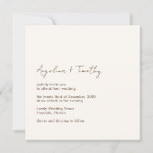 ニュートラルミニマルアイボリーブラウンエレガモダンントウェディング 招待状 (正面)