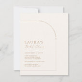 ニュートラルミニマルアーチフォトブライダルシャワー 招待状 (正面)