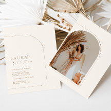 ニュートラルミニマルアーチフォトブライダルシャワー