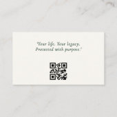 ニュートラルミニマルエメラルドグリーン法的QRコード 名刺 (裏面)