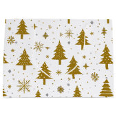 ニュートラルミニマルクリスマスホリデーツリー ラージペーパーバッグ (正面)