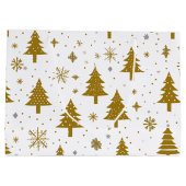 ニュートラルミニマルクリスマスホリデーツリー ラージペーパーバッグ (裏面)