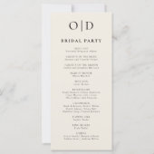 ニュートラルミニマルタイポグラフィ結婚式 プログラム (裏面)