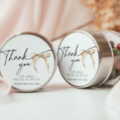ニュートラルミニマルボウベージュサンキューユーブライダルシャワー スクエアシール