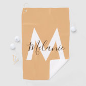 ニュートラルミニマルモダンリストオレンジモノグラム ゴルフタオル (インサイチュ)