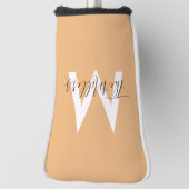 ニュートラルミニマルモダンリストオレンジモノグラム ゴルフヘッドカバー (回転90)