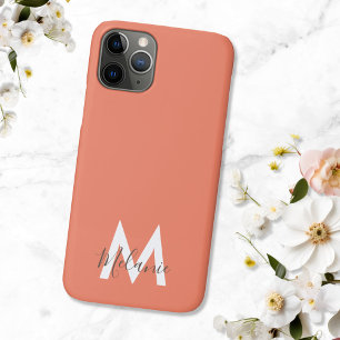 ニュートラルミニマルモダンリストオレンジモノグラム iPhone 11 PROケース
