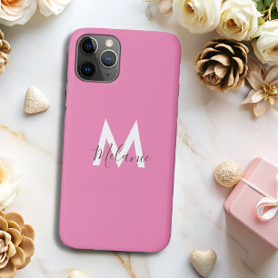 ニュートラルミニマルモダンリストピンクモノグラム iPhone 11 PROケース