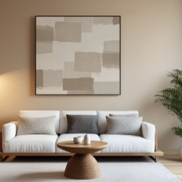ニュートラルミニマル抽象芸術テクスチャウォールアート ポスター