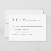 ニュートラルミニマル白黒ウェディングRSVPカード 出欠カード (正面)