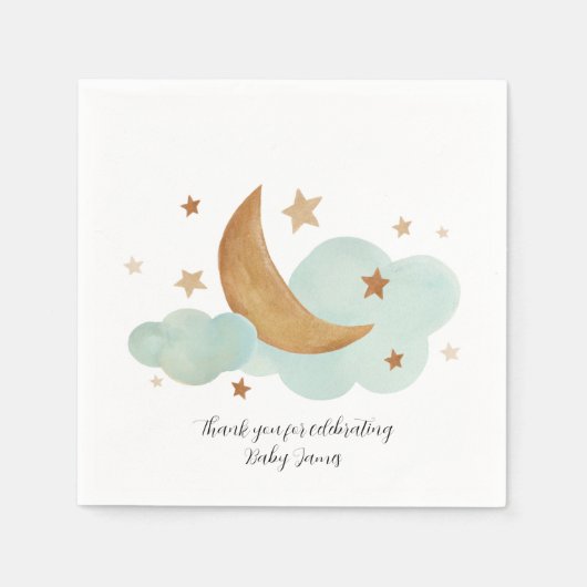 ニュートラルムーンアンドスターズペーパーナプキン スタンダードカクテルナプキン (正面)