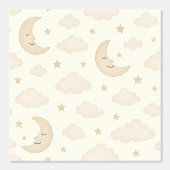 ニュートラルムーン&スター子供部屋壁紙ソフトベージュ 壁紙 (正面)