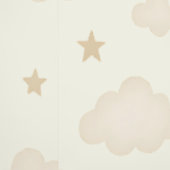 ニュートラルムーン&スター子供部屋壁紙ソフトベージュ 壁紙 (縫い目)