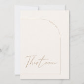 ニュートラルモダンアーチテーブル13テーブル番号 招待状 (裏面)