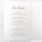 ニュートラルモダンイオヴリーホワイトフローラエレガントな結婚式 三つ折り招待状 (内部最初)