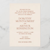 ニュートラルモダンエレガ自然ントウェディング 箔招待状 (正面)