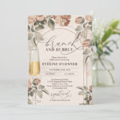 ニュートラルモダンカラーbohoアーチブランチと泡立ち泡 招待状 (スタンド正面)