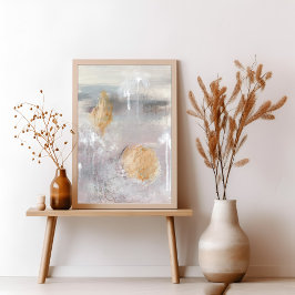 ニュートラルモダングレーのミニマル抽象芸術アートポスター ポスター