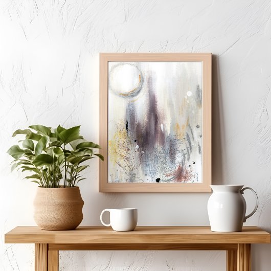 ニュートラルモダングレーのミニマル抽象芸術アートポスター ポスター