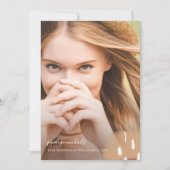 ニュートラルモダンスプラッシュ1枚の写真卒業パーティー 招待状 (正面)