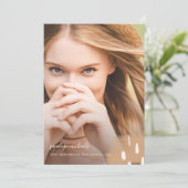 ニュートラルモダンスプラッシュ1枚の写真卒業パーティー 招待状 (スタンド正面)