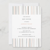 ニュートラルモダンパステルストライプホテルベビーシャワー 招待状 (正面)