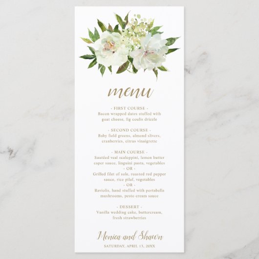 ニュートラルモダンフローラエレガントな結婚式 メニュー (正面)