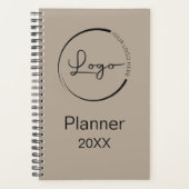 ニュートラルモダンブラウンミニマリストロゴプロフェッショナル プランナー手帳 (正面)