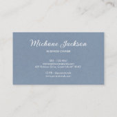 ニュートラルモダンブルーボタニカルリーフロシンプルゴ 名刺 (裏面)