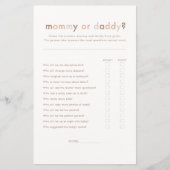 ニュートラルモダンベビーシャワーママまたはパパのゲーム (正面)