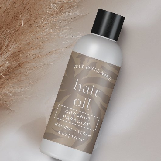 ニュートラルモダンベージュ4 OZコスメティックボトルラベル 長方形シール