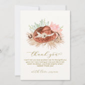 ニュートラルモダンボホカクタスカウボーイハットベビーシャワー サンキューカード (正面)