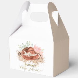 ニュートラルモダンボホカクタスカウボーイハットベビーシャワー フェイバーボックス