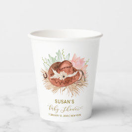 ニュートラルモダンボホカクタスカウボーイハットベビーシャワー 紙コップ