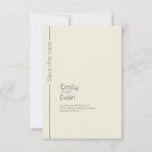 ニュートラルモダンミニマリスト結婚式の日付を保存 (正面)