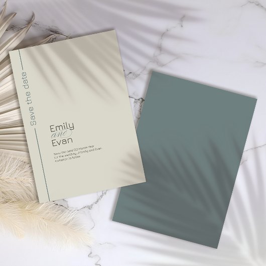 ニュートラルモダンミニマリスト結婚式の日付を保存