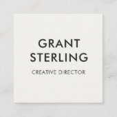 ニュートラルモダンミニマルタイポグラフィQRコード スクエア名刺 (正面)