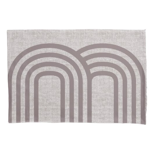 ニュートラルモダンリネンラインアートスタイルデザイン 枕カバー (正面左)