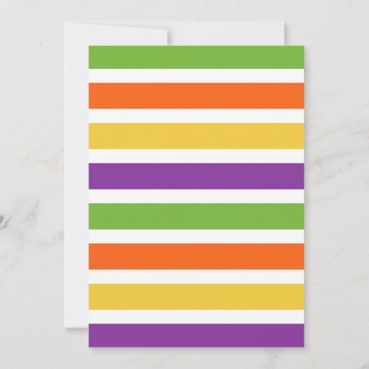 ニュートラルモンスタータイポグラフィハロウィーンベビーシャワー 招待状 (裏面)