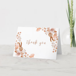 ニュートラルリトルワイルドフラワーボホベイビーシャワー サンキューカード