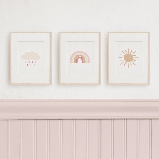 ニュートラルレインボークラウドサンガール子供部屋デコール