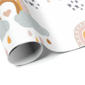 ニュートラルレインボーベビーシャワーラッピング紙 ラッピングペーパー (ロールコーナー)