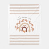 ニュートラルレインボー名前をカスタムするベビーシャワー フリースブランケット (正面)