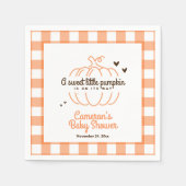 ニュートラルレトロカボチャオンザウェイベビーシャワー紙 スタンダードカクテルナプキン (正面)