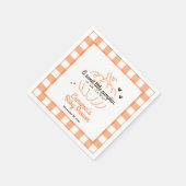 ニュートラルレトロカボチャオンザウェイベビーシャワー紙 スタンダードカクテルナプキン (角)