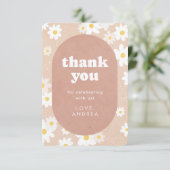 ニュートラルレトロデイジーベビーシャワー サンキューカード (スタンド正面)