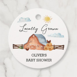 ニュートラルローカルグロウンファームバーンベビーシャワー フェイバータグ