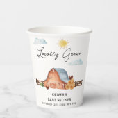 ニュートラルローカルグロウンファームバーンベビーシャワー 紙コップ (裏面)