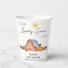 ニュートラルローカルグロウンファームバーンベビーシャワー 紙コップ